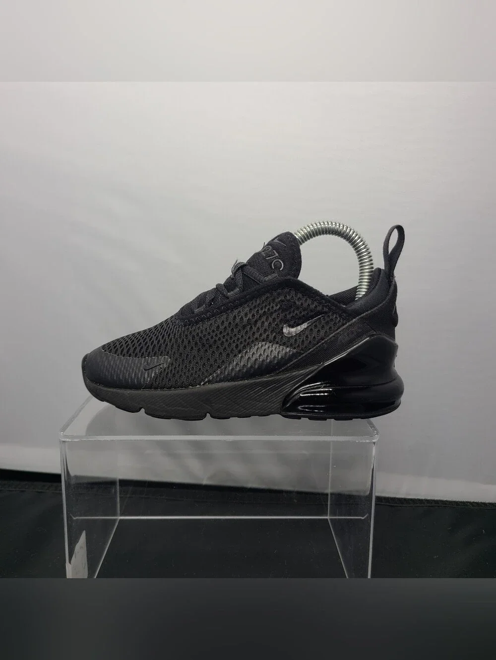 Nike Air Max 270 Triple Black Sneakers,AO2372-006 kids Toddler size 12C